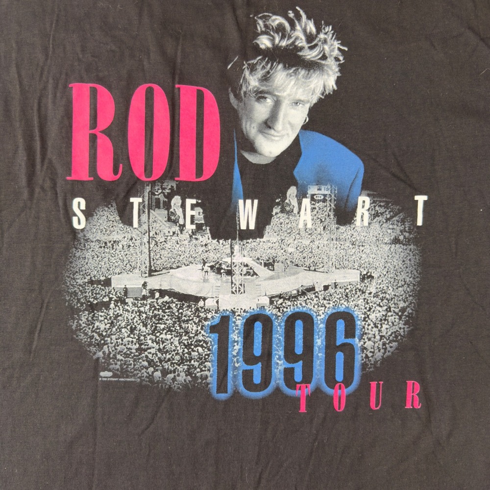 Vintage Rod Stewart 1996 In The Round Tour Shirt XL Winterland Made in USA Black - Picture 2 of 8
